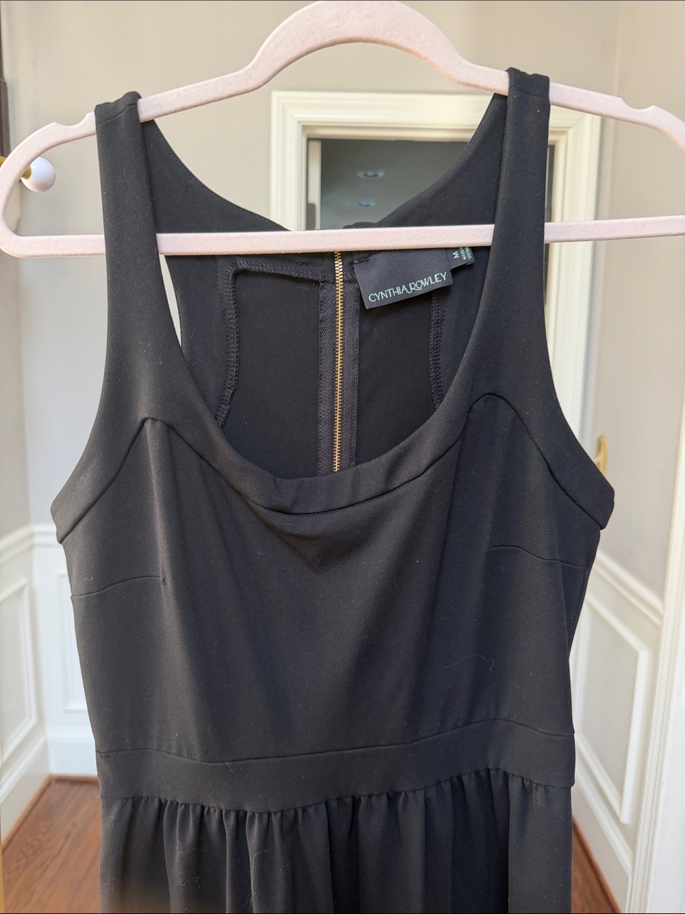 Cynthia Rowley Black Sleeveless Scoop-Neck Mini Dress